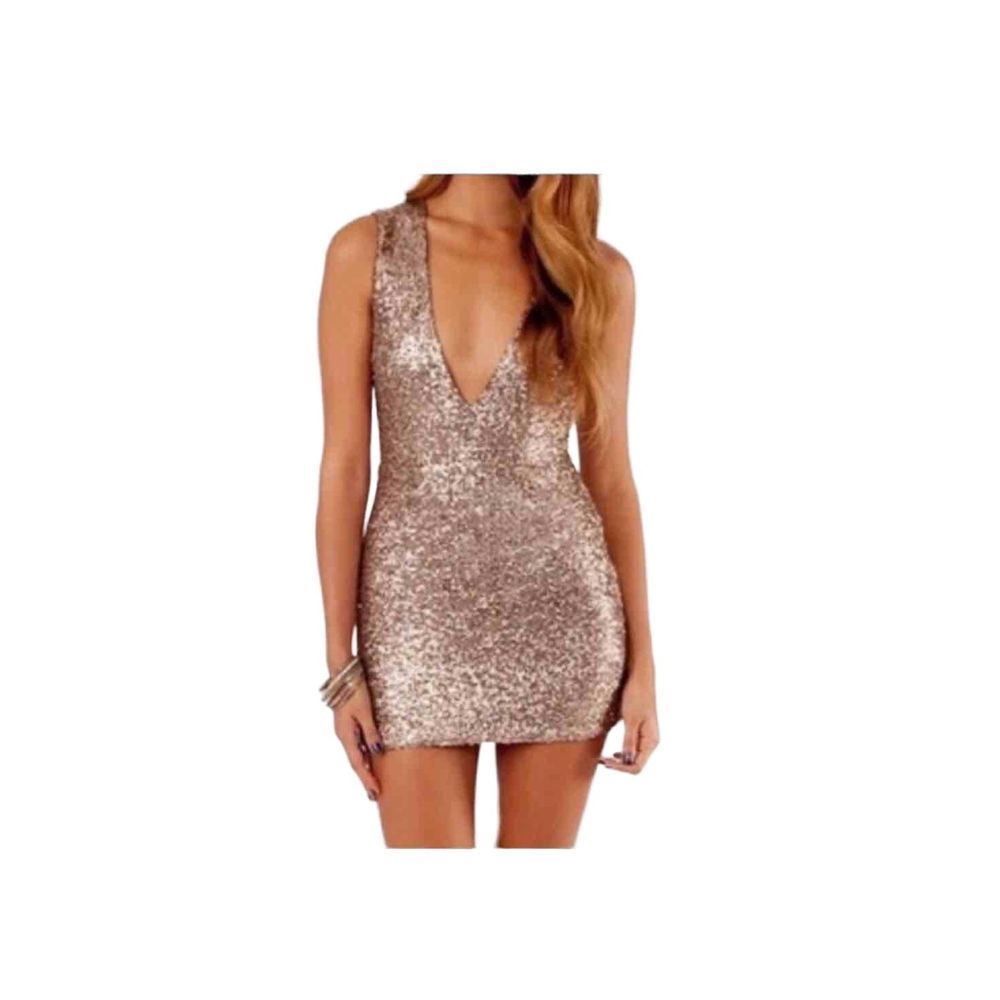 Tobi Rose gold sequin dress